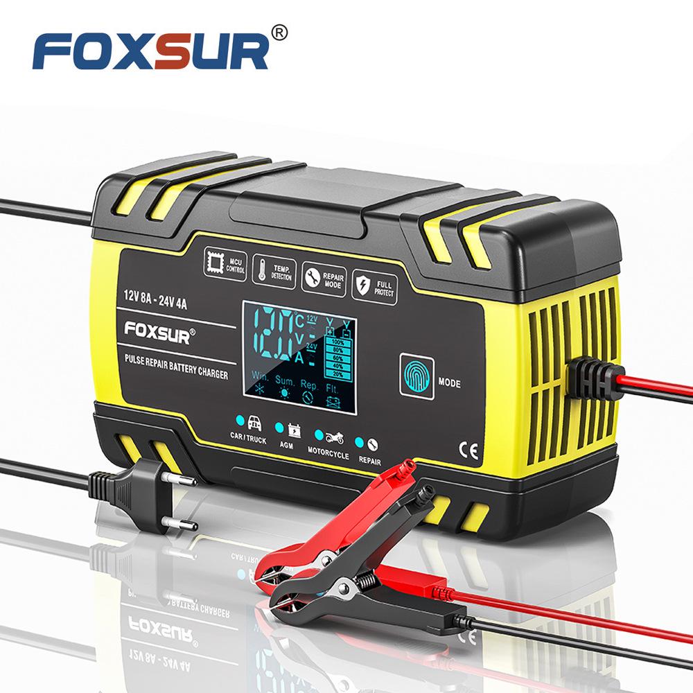 12V/24V Multi-Vehicle Lead Acid Battery Charger for Golf Carts, Trucks, Bikes, Cars US Plug