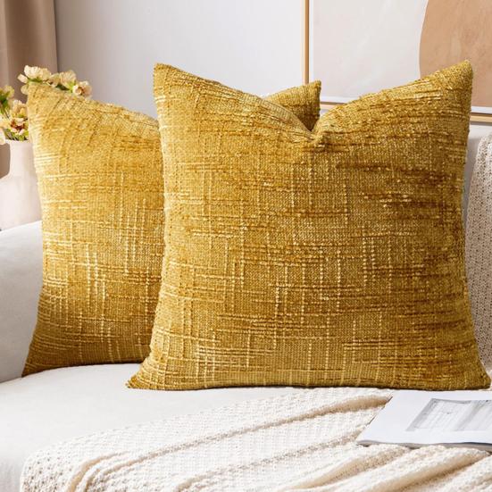 Textured Pillow Cover 18" x 18" Solid Color Throw Pillow Cover Decorative Pillow Case with Hidden Zipper for Couch Sofa Car Travel
