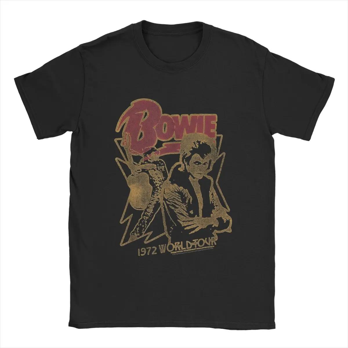 

Men s Davids Singer Actor Bowies World Tour T Shirts English 100% Cotton Funny Short Sleeve Crewneck Tees T-Shirt S