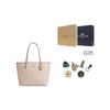 Coach City 33 Classic Monogram Snap Closure Tote Bag Women tote bags Gray Brown CV976-SVPWH