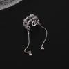 French Forest Style Blue Zircon Clip-On Earrings - Niche Design, Trendy No-Pierce Ear Cuff for Women