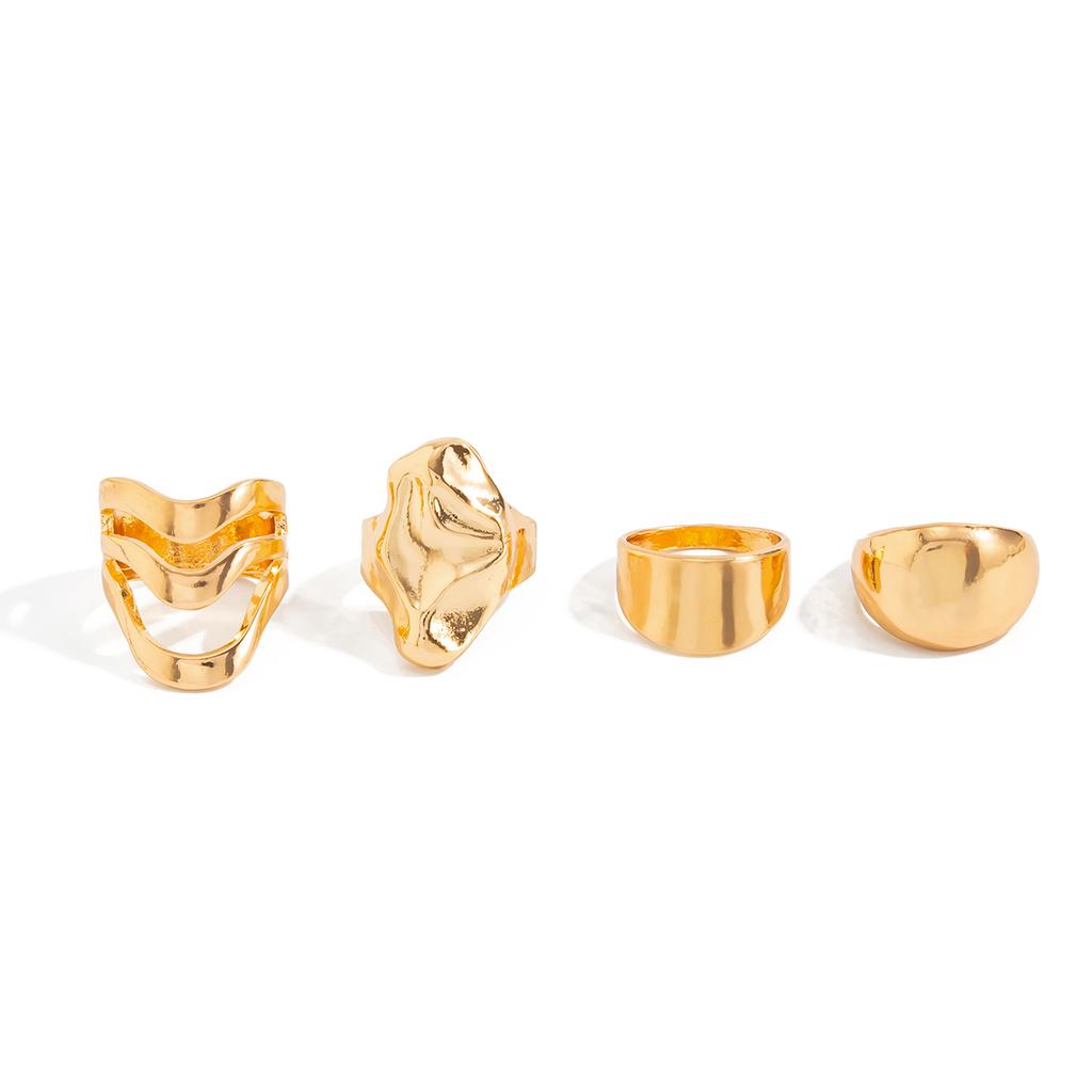 Ingemark 4 Colors Trendy Simple Resin Acrylic Geometric Finger Rings for Women Vintage Smooth Knuckle Ring Aesthetic New Jewelry