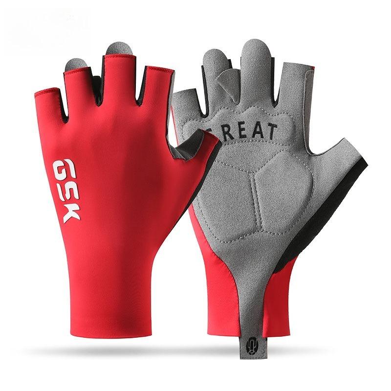 

Cycling Half Finger Gloves Outdoor Fitness Anti Slip Wear Resistant Vibration Reducing Ice Silk Thin Sports Half Finger Gloves XL червоний
