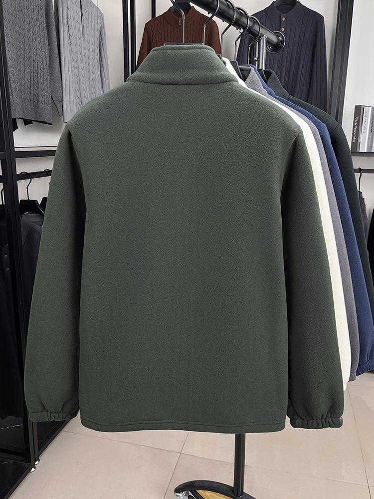 Herren Winter Sherpa Fleece Jacke mit Stehkragen - Vielseitig, Dick und Warm.