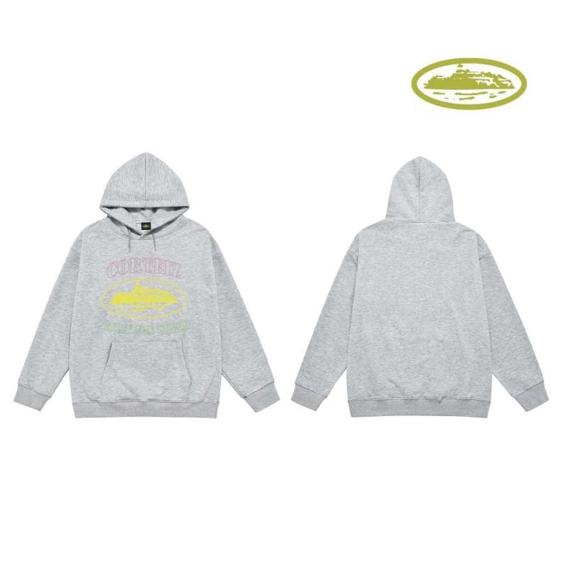 CORT Alcatraz Distressed Hoodie Men Streetwear Loose Fit Couple Sweatshirt Winter