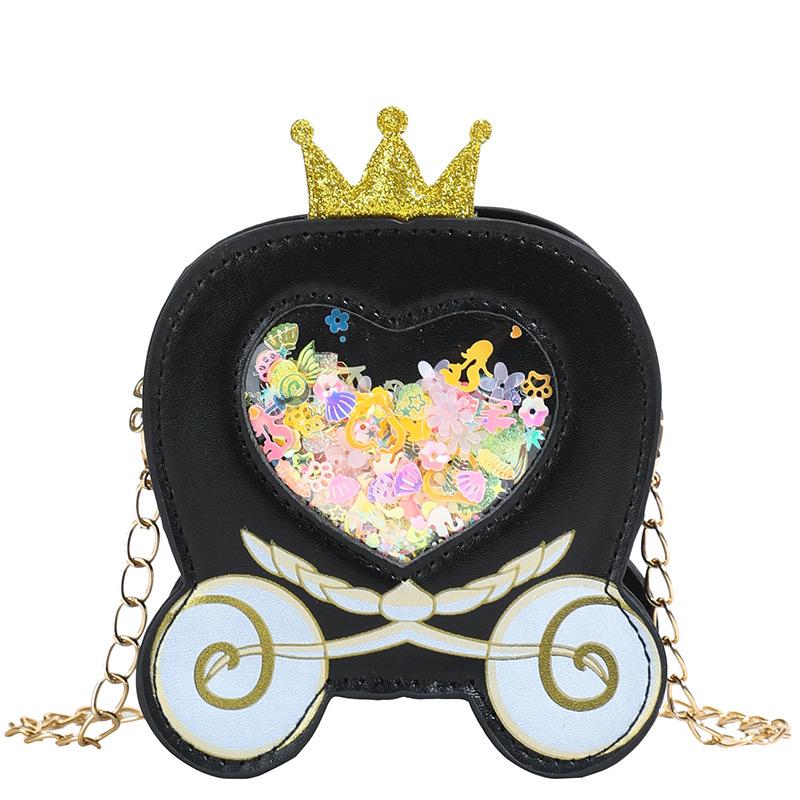 

Школьный рюкзак детская сумка новый милый принцесса с короной цепочка зарубежный стиль девочка с пайетками аксессуары сумка для мелочи чёрный