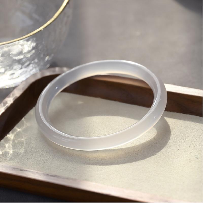 8 мм натуральный личи замороженный белый ледяной халцедон браслет модный шарм изумрудный — фото 3