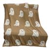 Ghosts Blanket Soft Comfortable Breathable Halloween Throw Blanket for Watching TV Camping Khaki