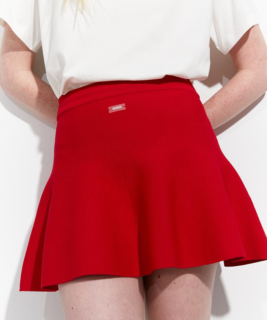 MAGGIE Tiered Skirt (Red)
