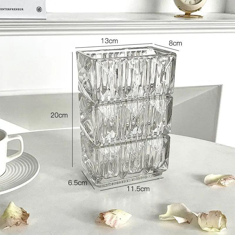 Home decor Modern simplicity Transparent crystal glass vase Aquaculture vase container Electroplated color flower vase Gift