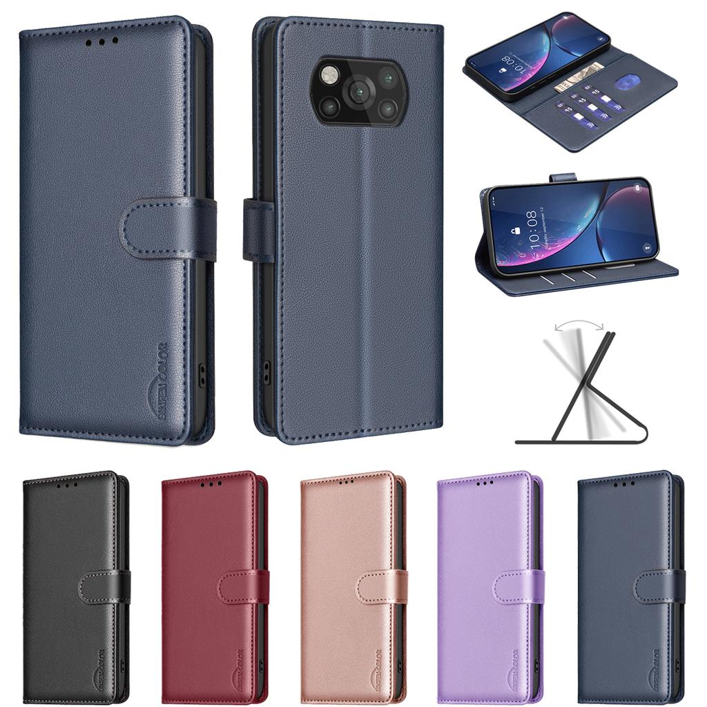 RFID Blocking Lichee Pattern PU Leather Card Slots Wallet Phone Case for Xiaomi Redmi 10,POCO X3 NFC,POCO C31,13C,Note 10,Note 11,Note 12,Note 13...