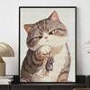 Diamond painting cat holding mouse painting kit handmade diy home decoration painting