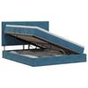 Storage Bed with Mattress Dark Blue 160 X 200 Cm Velvet