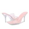 Fashion Liyke Summer Fashion Transparent Platform Slippers PVC Sandals Female Open Toe Perspex High Heels Clear Shoes Women Mules Slides