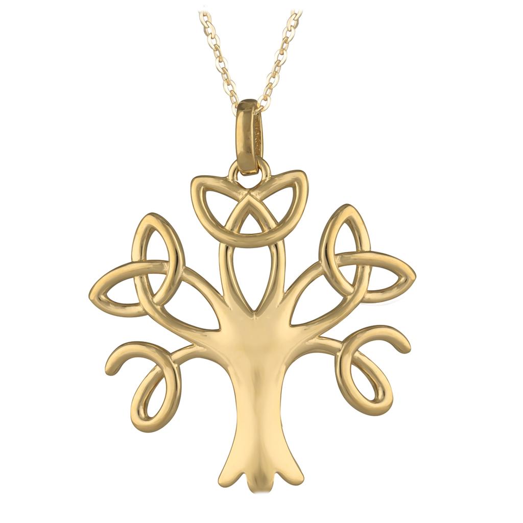 Les Trésors De Lily [P1707] - Gold Plated 'Tree of Life' Pendant - 30x25 Mm