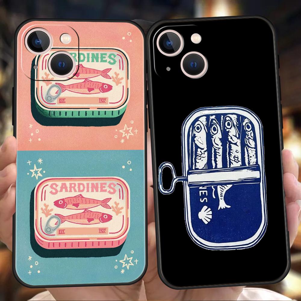 Luxury TPU Soft Phone Case For iPhone 17 Air 16E 16 11 15 14 Pro MAX 12 13 7 8 Plus X XR XS SE 2022 Cover Sardines Canned