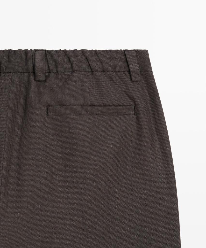 Masimodutti 100% Linen Houndstooth Pants