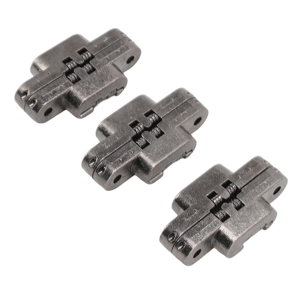3 Pcs 43mm Mini Door Lock Hinges Invisible 180 Degree Zinc Alloy Cross Hinge for Cabinet Jewel Box