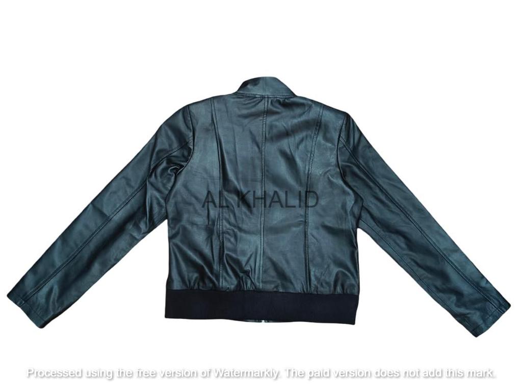 Black Women's Stylish Handmade Real Lambskin Leather Cropped Genuine Casual Jacket