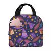One Arcane Witch Hat Pattern Insulated Lunch Bag for Women Children Portable Food Boxes Thermal Lunch Box Tote