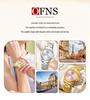 European Empress Dowager Roman Quartz Ladies' Wristwatch - Waterproof, Steel Band, Elegant Sun Pattern Design