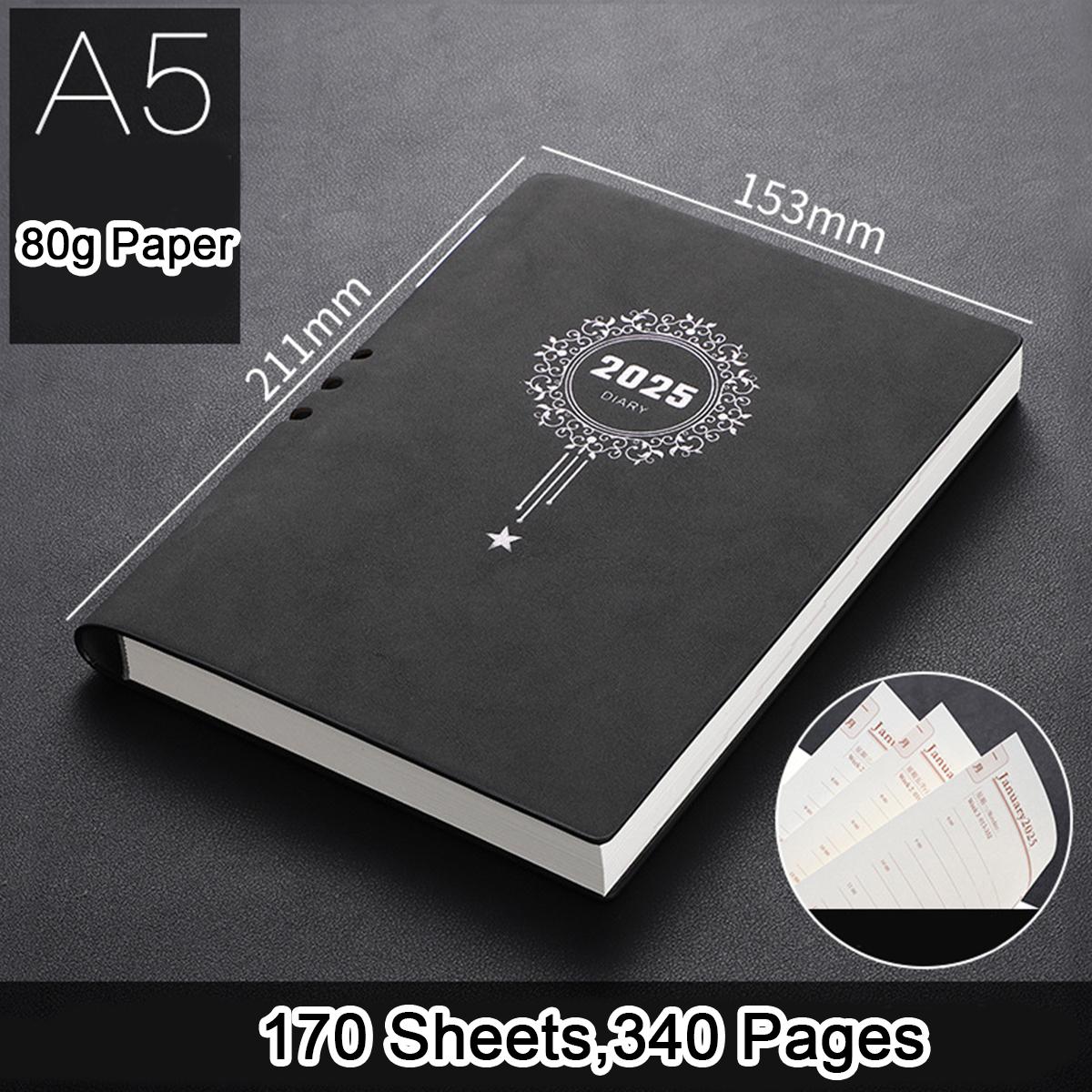 

Ежедневник для школьников из толстой кожи формата А5, годовой график на 2025 год, деловой блокнот, ежедневник на 365 дней, заметки, блокнот, 170 листов A5