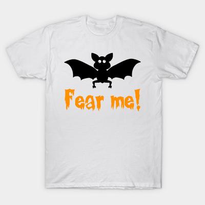 T Shirt Women Halloween Bat Fear Me Harajuku Print Kawaii Tshirt Summer Short Sleeve Female T-Shirt Top Tee