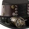 Victorian Industrial Cosplay Hat with Removable Goggles PU Leather Headwear For Adult Men Women Stage Performances