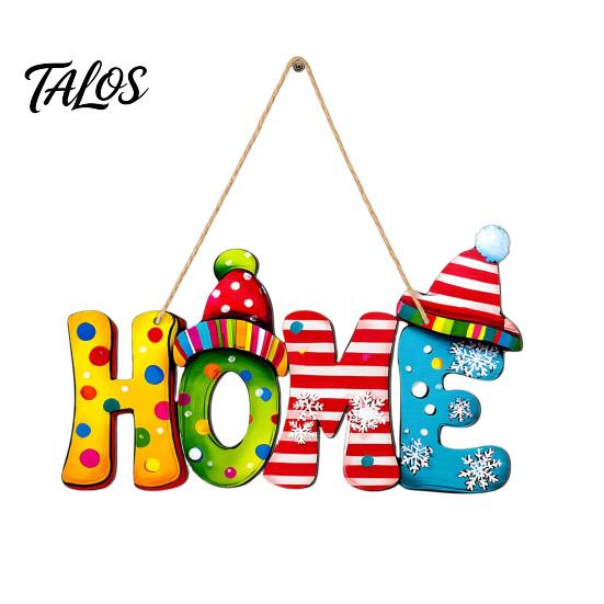 Christmas Fireplace Decor Cartoon Snowman Wooden Hanging Pendant with Hemp Rope, Letters Welcome Signs Ornament for Holiday Festive Home Wall