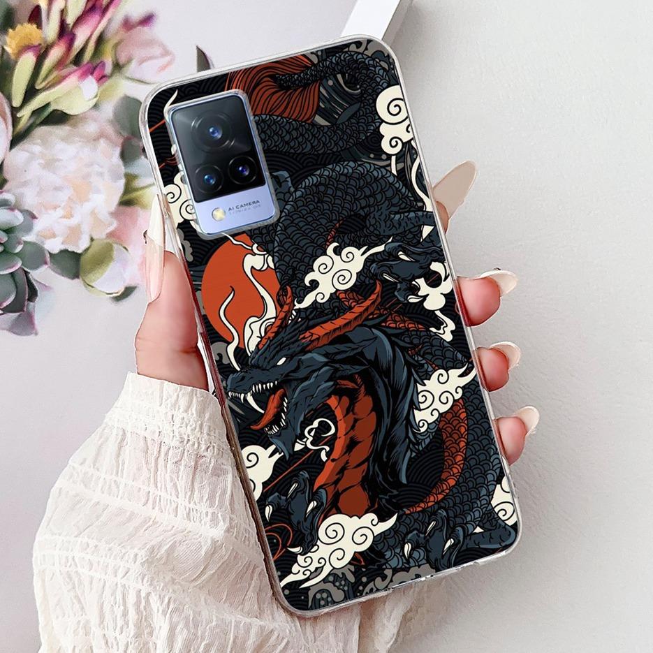 For Vivo V21 4G Case V2066 V2108 New Luxury Flowers Painted Cover Soft Slim Phone Case For Vivo V21e V2061 V 21 VivoV21 e Fundas