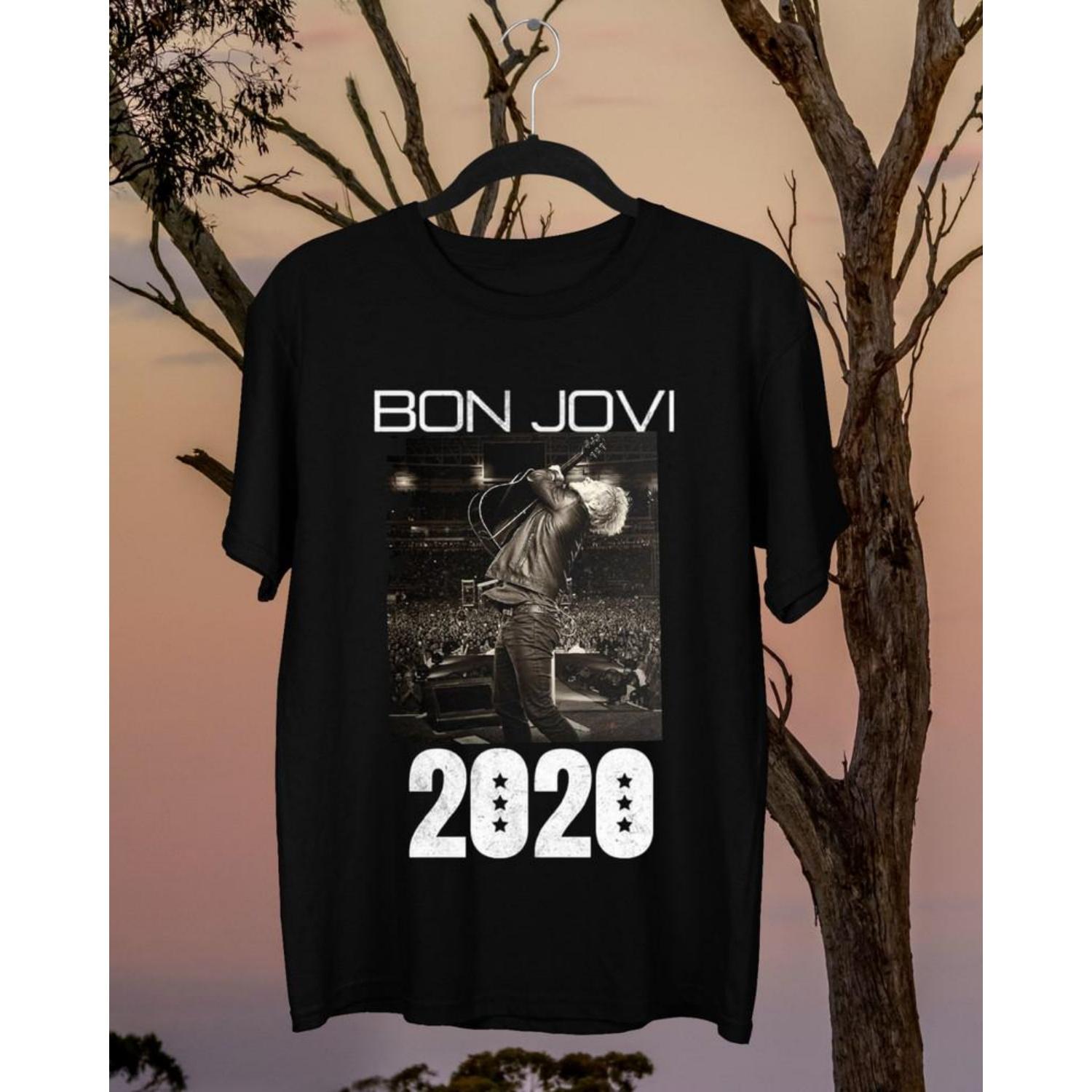 

Bon Jovi 2020 Short Sleeve Cotton T- Shirt Unisex All Size S To 2345XL Unisex T-Shirt S чёрный