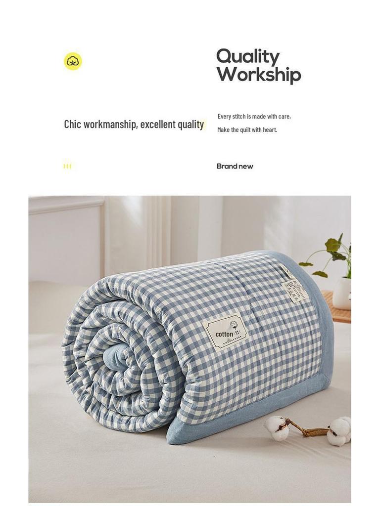 100% Cotton Summer Air Conditioning Quilt - Lightweight Quilt for Students and Children