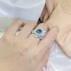 Caibao Light Luxury High end Green Grandmother Peacock Tail Ring Female Palace Style Versatile Index Finger Jewelry