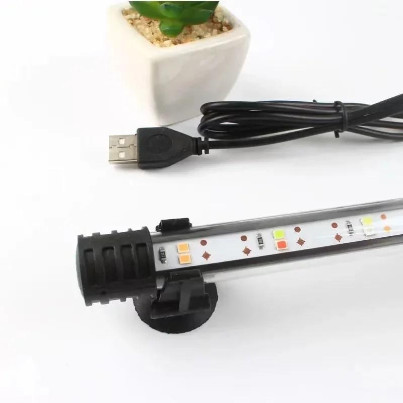 17-47cm Aquarium LED Lighting Diving Atmosphere Lamp USB Waterproof Aquarium Decorative Plant Growth Lamp Accessories AC110-240V