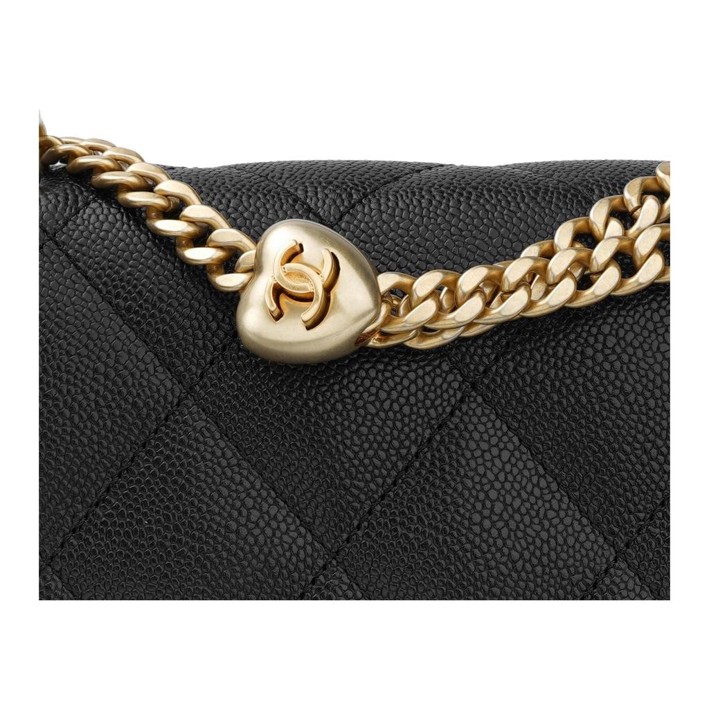 Chanel Grained Pebbled Cowhide Flap Bag, Shoulder Bag, Crossbody Bag Medium Women's Black AS3829-B10277-94305