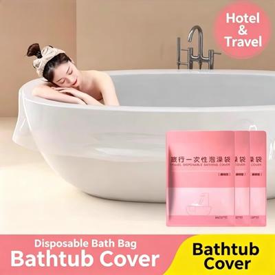 2/6/10PCS Disposable Bathtub Cover Liner Portable Large-sized Plastic Bath Bucket Film Bag Apply To Hotels Travel Home Bathtub