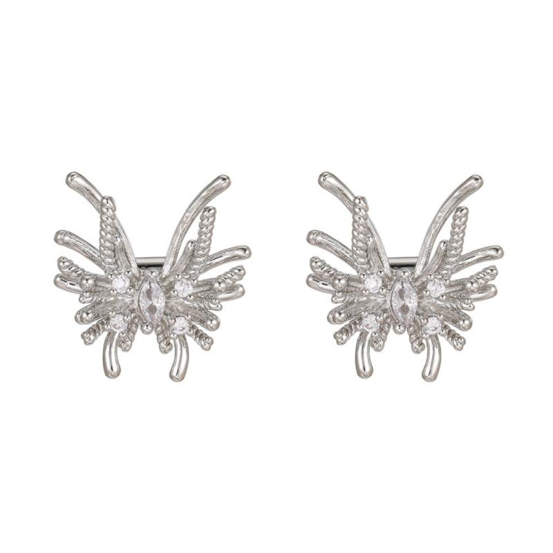 1 пара Изящные Серьги-клипсы в форме бабочки, Подвески для наушников со сверкающими цирконами Для Наушников Freeclip1 2 серебряный