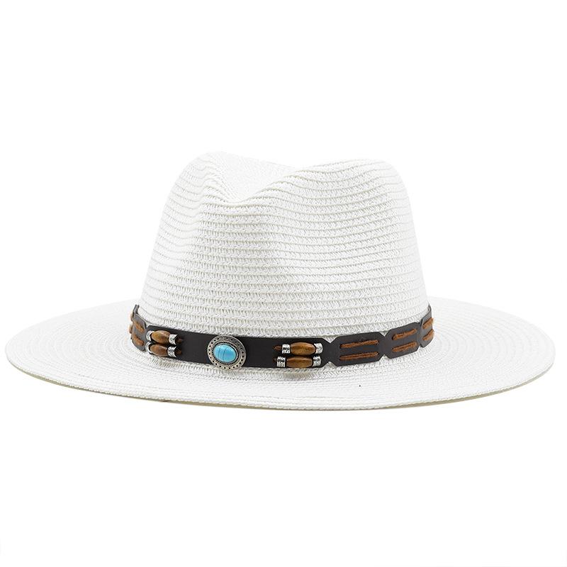 Men and Women Western Cowboy Straw Hat Top Hat Outdoor Seaside Beach Hat Sun Protection Hat
