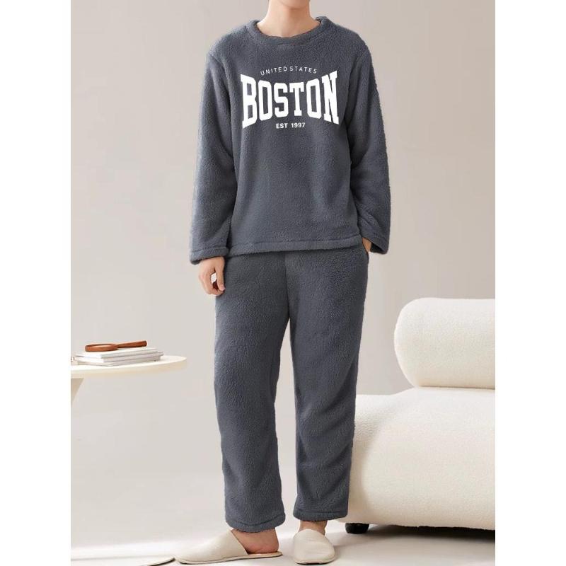 

Универсальный мужской фланелевый костюм для отдыха из двух частей, идеально подходящий для домашних тренировок XXL серый