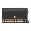 Black Leather Vintage Check Crossbody Bag With Gold Hardware For Daily Use