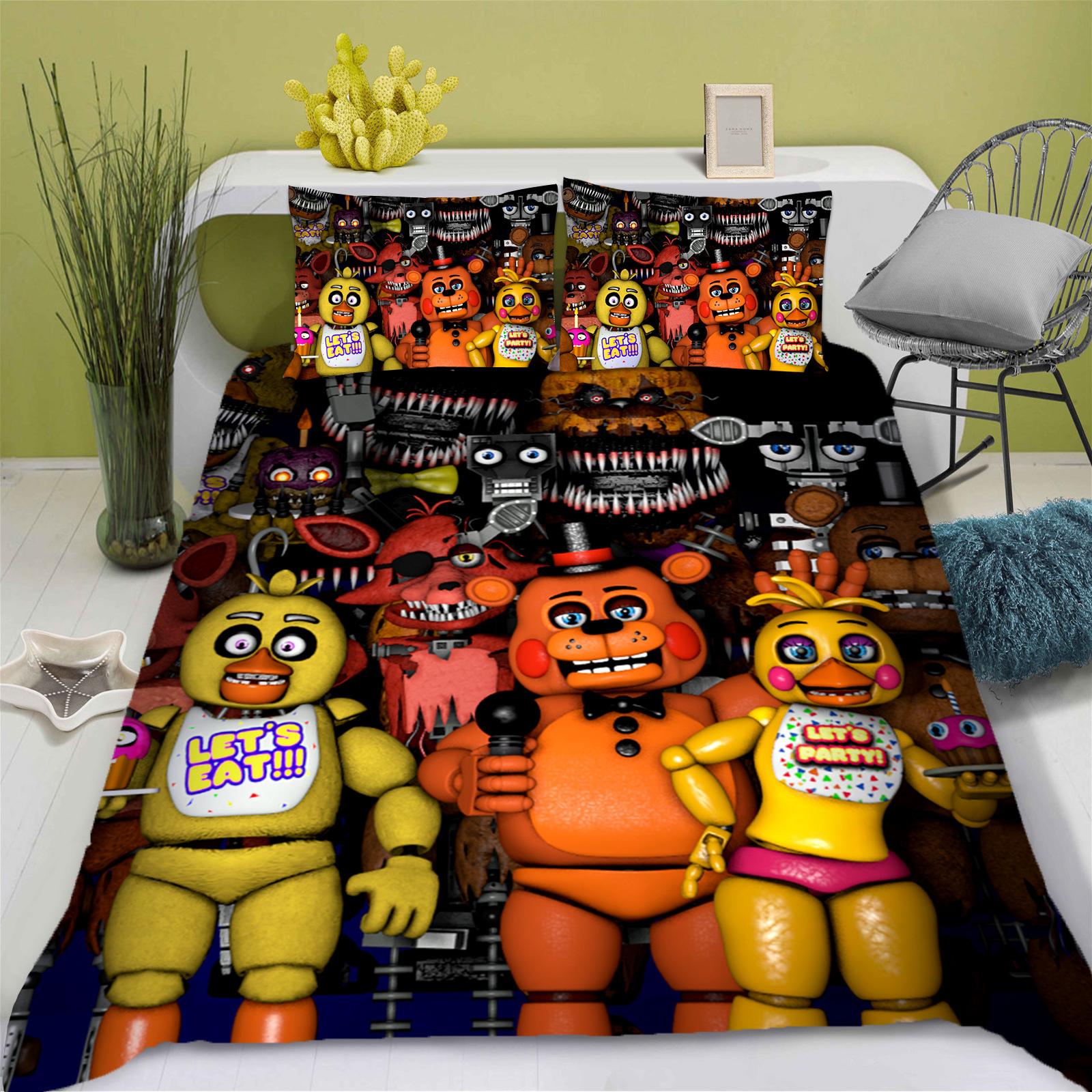

Game F-Five N-Nights At F-Freddys Duvet Cover Set Home Style Bedding Soft Laundry Cotton Bed 3 Piece Set Student Dormitory Gift 135x200cm