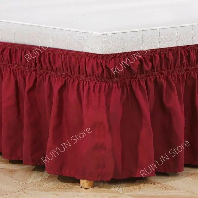 

Юбка для кровати Twin/Full/Queen/King Size с рюшами на эластичной ленте Юбка для кровати Домашняя гостиница Юбка для кровати без поверхности Couvre Lit Twin 99x190x38cm
