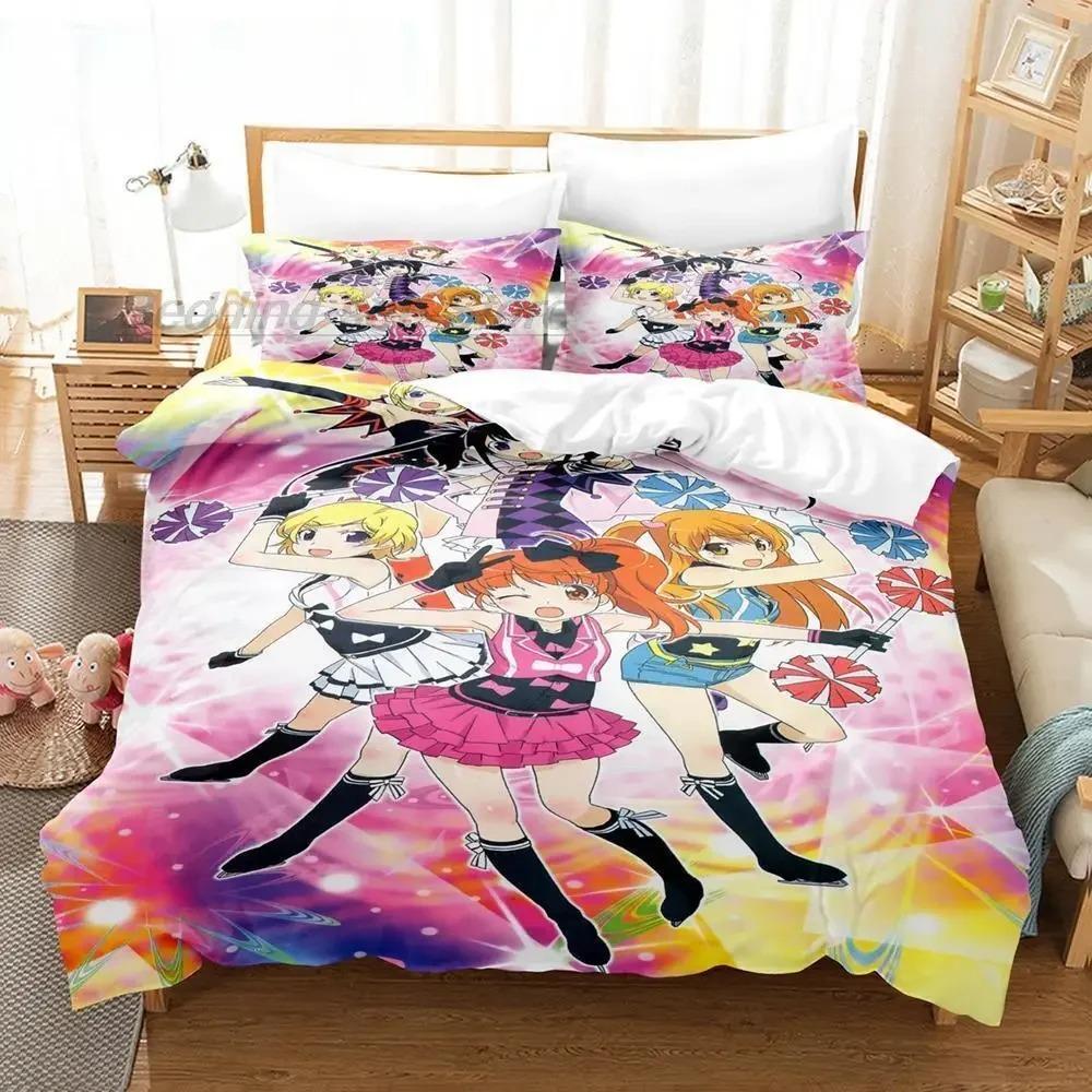 

Soft Stylish Single Twin Full Queen King 3D Kawaii Girls Idol Time Pripara Size Bed Adult Kid Bedroom Anime Quilt Comforter (quilt)-EU Single(135*200cm)3pcs