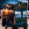 Aviation Aeroplane Pilot Cockpit Soft Phone Case for iPhone 16 16E 17 Air 15 Pro Max 14 Plus 13 Mini 11 12 7 Black Cover Back Sh