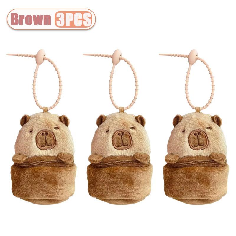 1/3/5/10/20PCS Adorable Capybara Plush Coin Purse Cute Water Pig and Bamboo Panda Keychain Perfect Christmas Gift