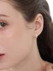 Lucore Silver 925 Two-Line Cubic One-Touch Ring Earrings