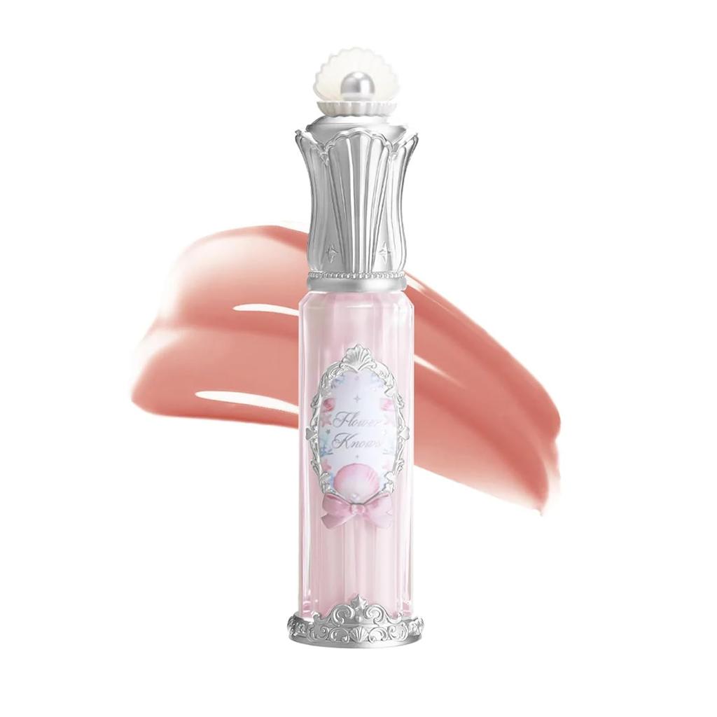 Flower Knows Shell's Jewel Nourishing Lip Glaze,0.16 Fl.Oz(P01 Champagne Pearl)