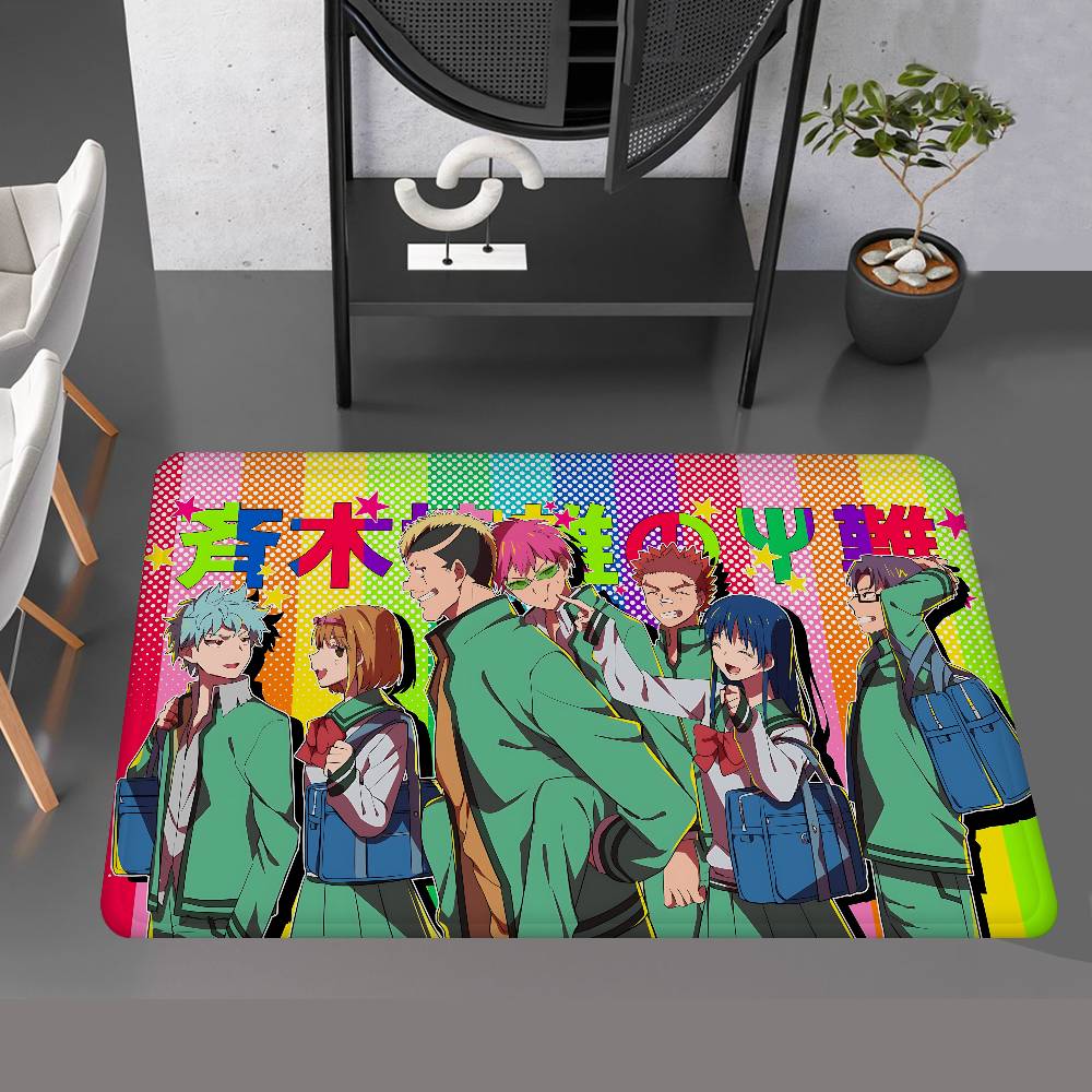 

Comedy Anime Saiki Kusuo Entrance Door Mat Nordic Style Bedroom Living Room Doormat Home Balcony Anti-Slip Modern Home Decor 40x60cm