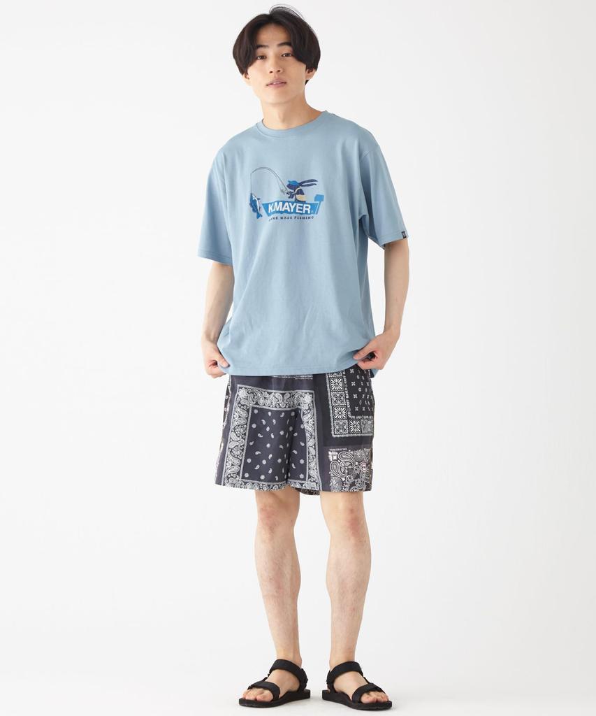 Wet Protect Short Sleeve for Sweat Stain Cool To the Saxe Blue [Cliff Mayer] T-Shirt Fishing, Prevention, Touch, Men's, X-LARGE,