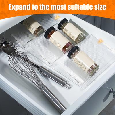 Organisateur de Tiroir à Épices à 3 Niveaux Rangement pour Pots à Épices Extensible Plateau en Plastique Organisateur d'Assaisonnements Placard Étagères de Cuisine pour Comptoir